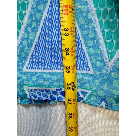 Old Navy Womens Sleeveless Geometric V-Neck Sundress Size M Blue Summer Smocked - Picture 9 of 10